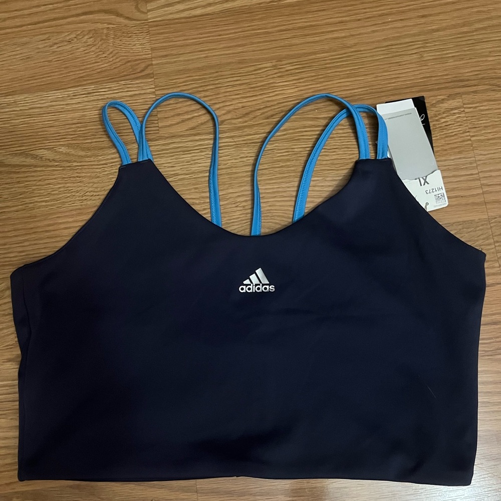 Adidas Dark Blue Bra Top with Light Blue Straps - Picture 3 of 7